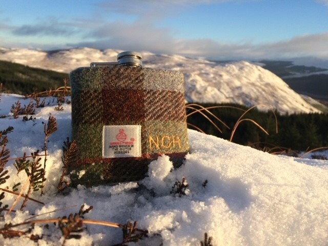 18th Birthday 21st  Personalised Harris Tweed Hip Flask Gift Box Tartan Best Dad Ever -Best Man Gift Usher Gift Wedding McLeod Tartan
