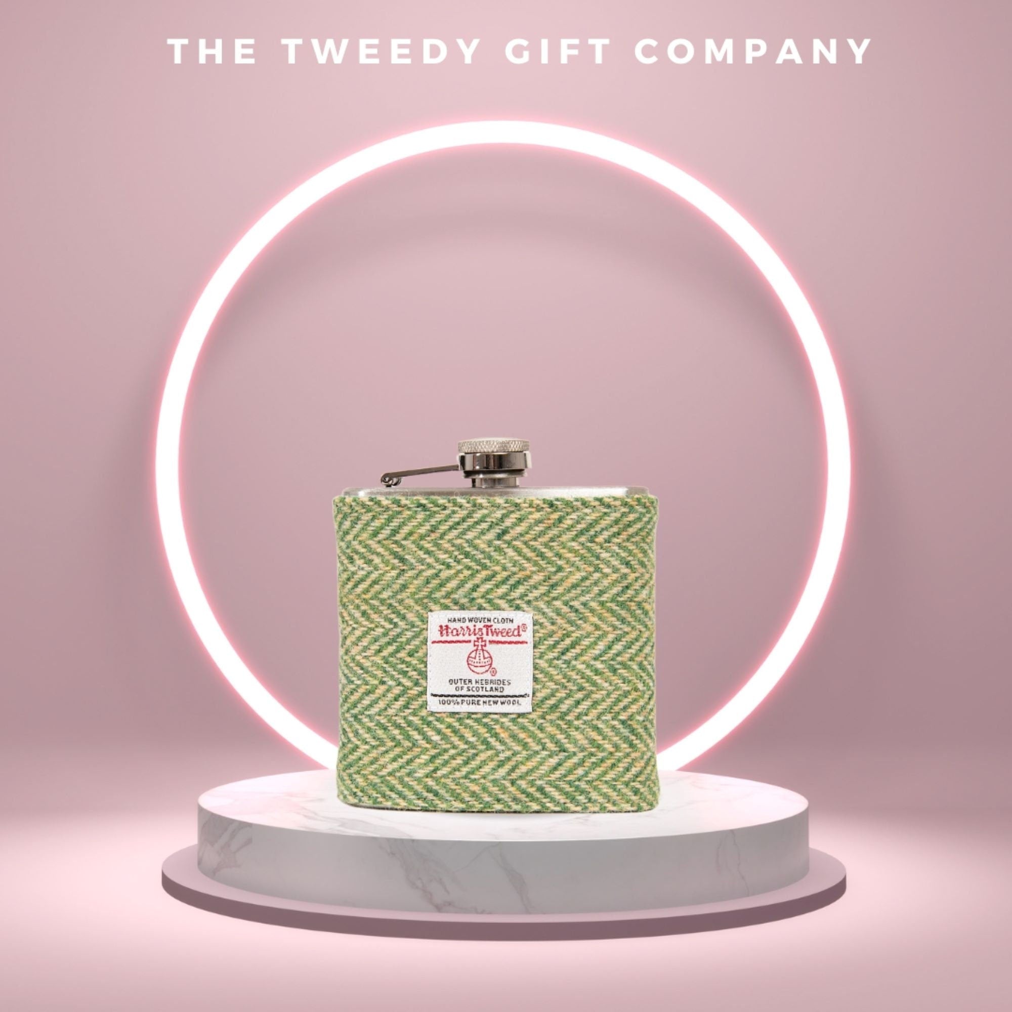 Personalised Harris Tweed Hip Flask Gift boxed best man gift wedding bridesmaid - HT11