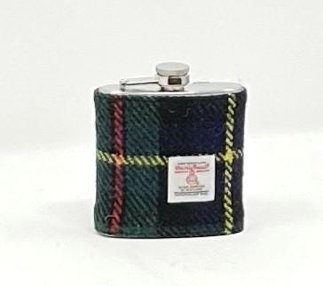 Groomsmen Gift Personalised Harris Tweed Hip Flask Free Gift boxed HT56