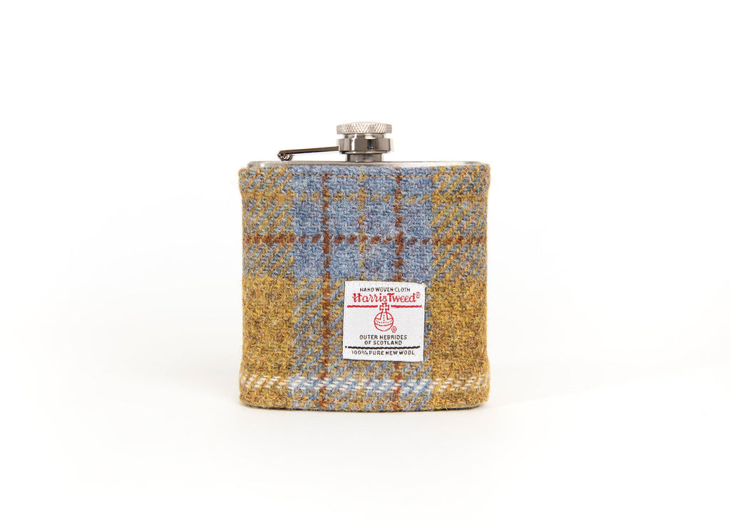 Personalised Harris Tweed 6oz Hip Flask Groomsmen Gift HT27 Luxury Wedding Gift FREE Gift Box