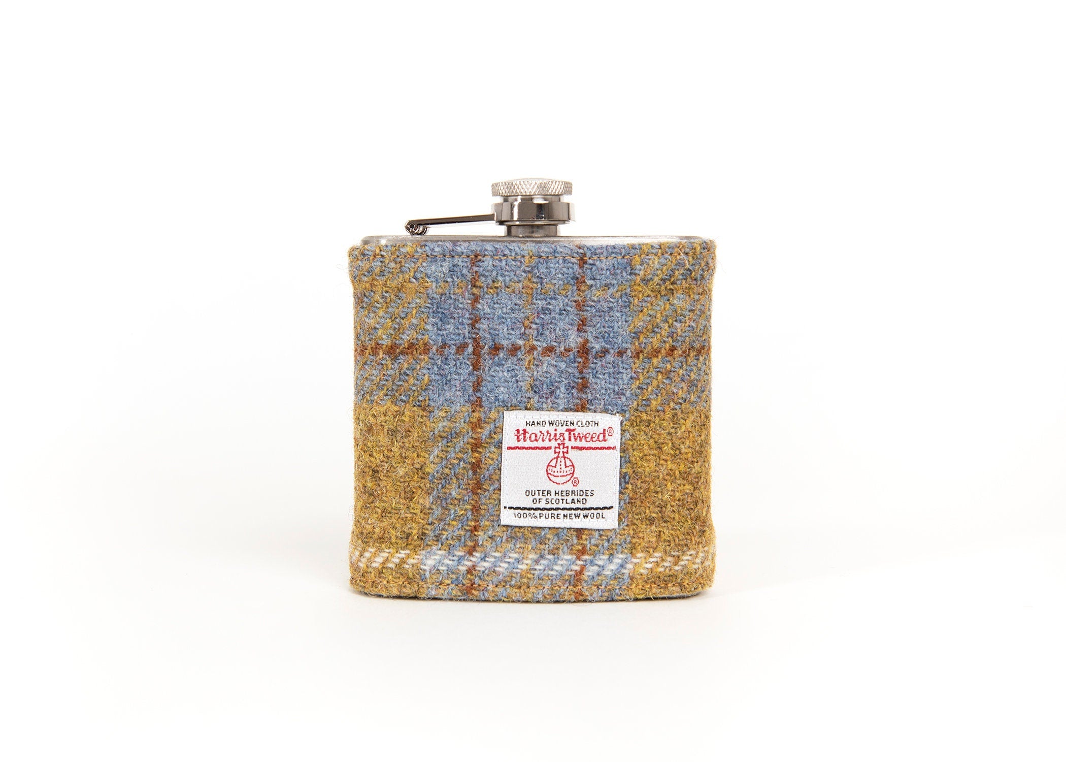 Personalised Harris Tweed 6oz Hip Flask Groomsmen Gift HT27 Luxury Wedding Gift FREE Gift Box
