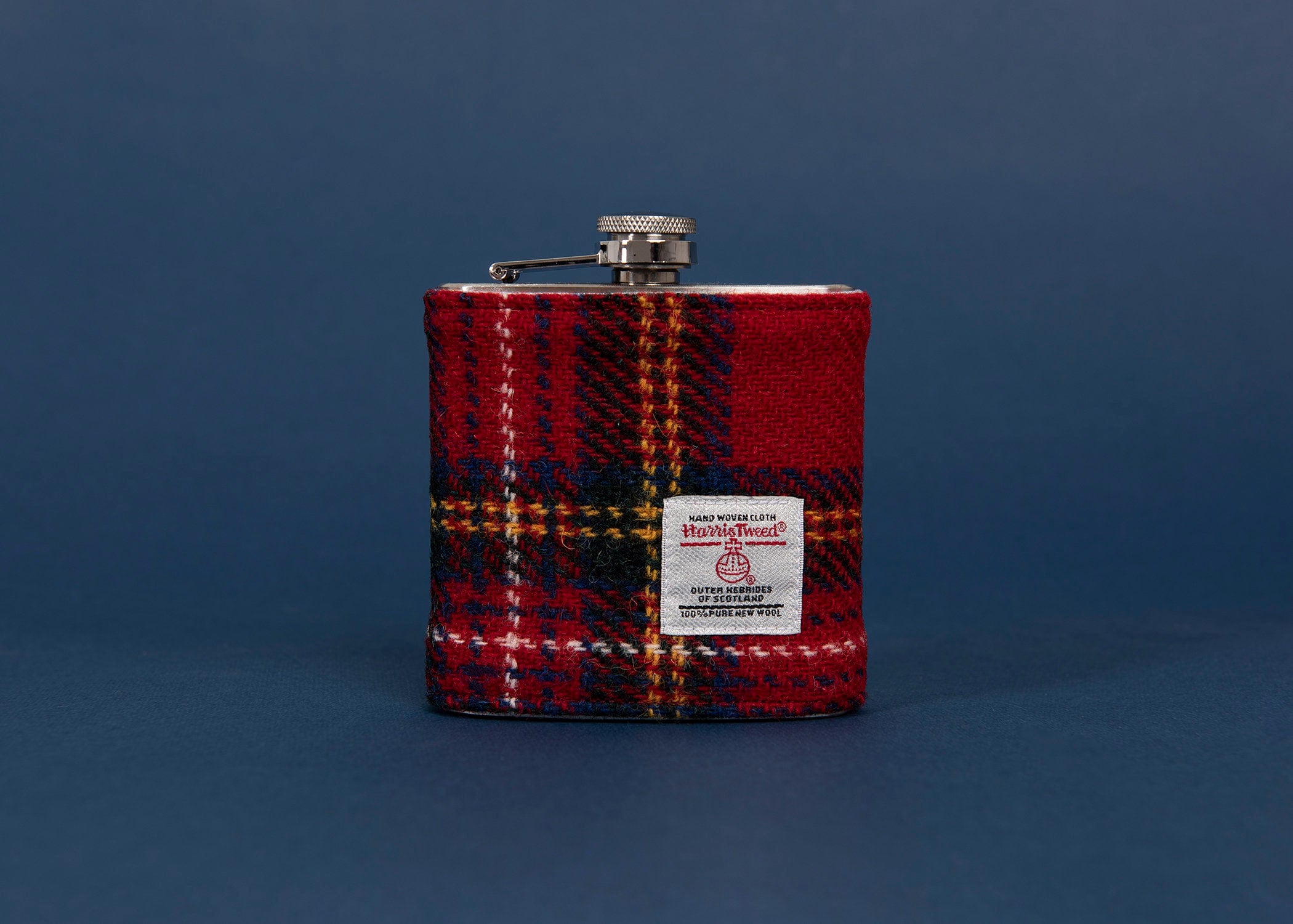 Royal Stewart Harris Tweed Hip Flask - FREE Gift Box and Personalisation - HT47 - Scottish Clan