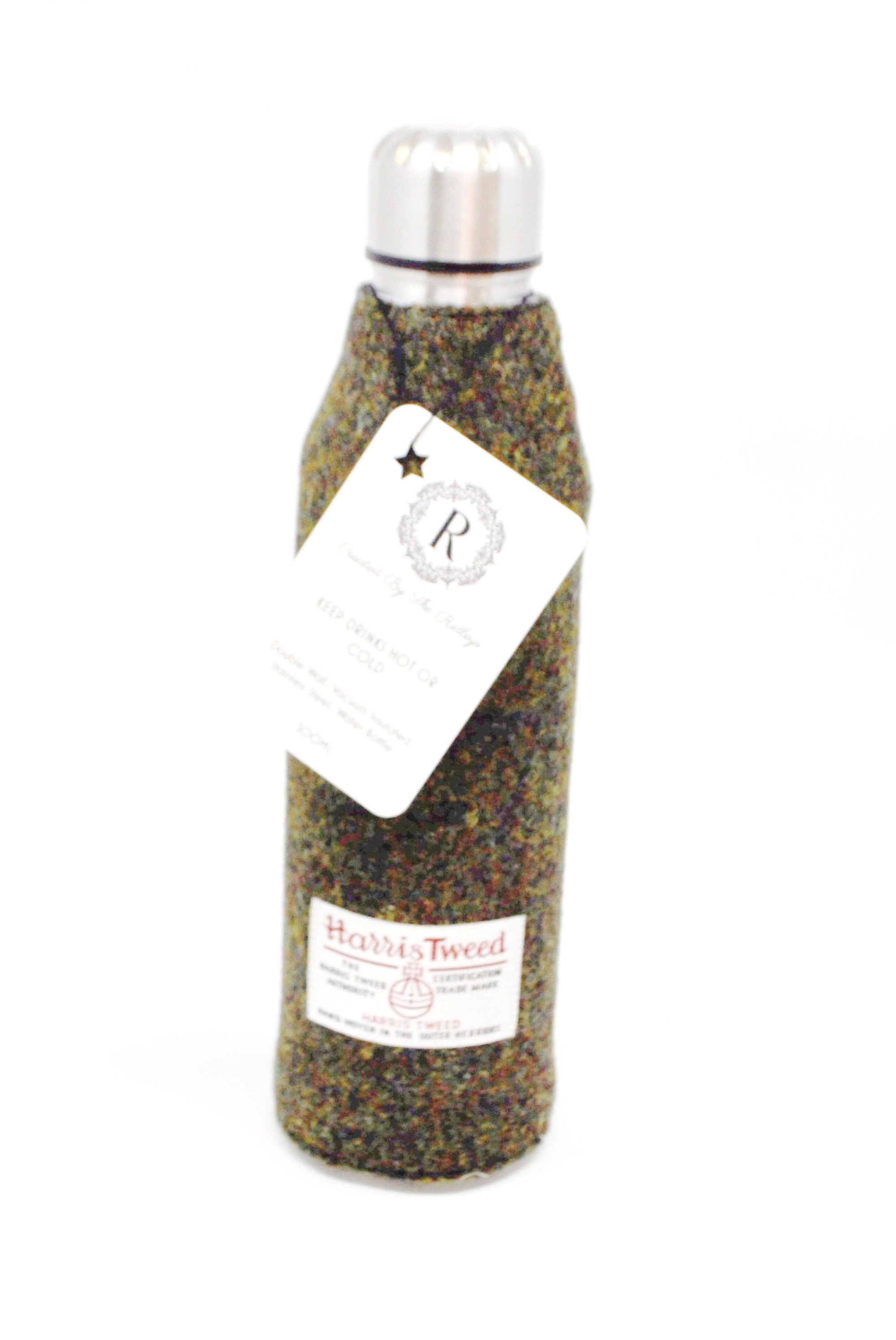 Harris Tweed Thermos Flask 500ml - Moss Green, Hot or cold thermos flask HT46- perfect for days out