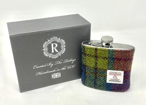 Bridesmaid Gift Harris Tweed Personalised Hip Flask FREE Gift Box HT19