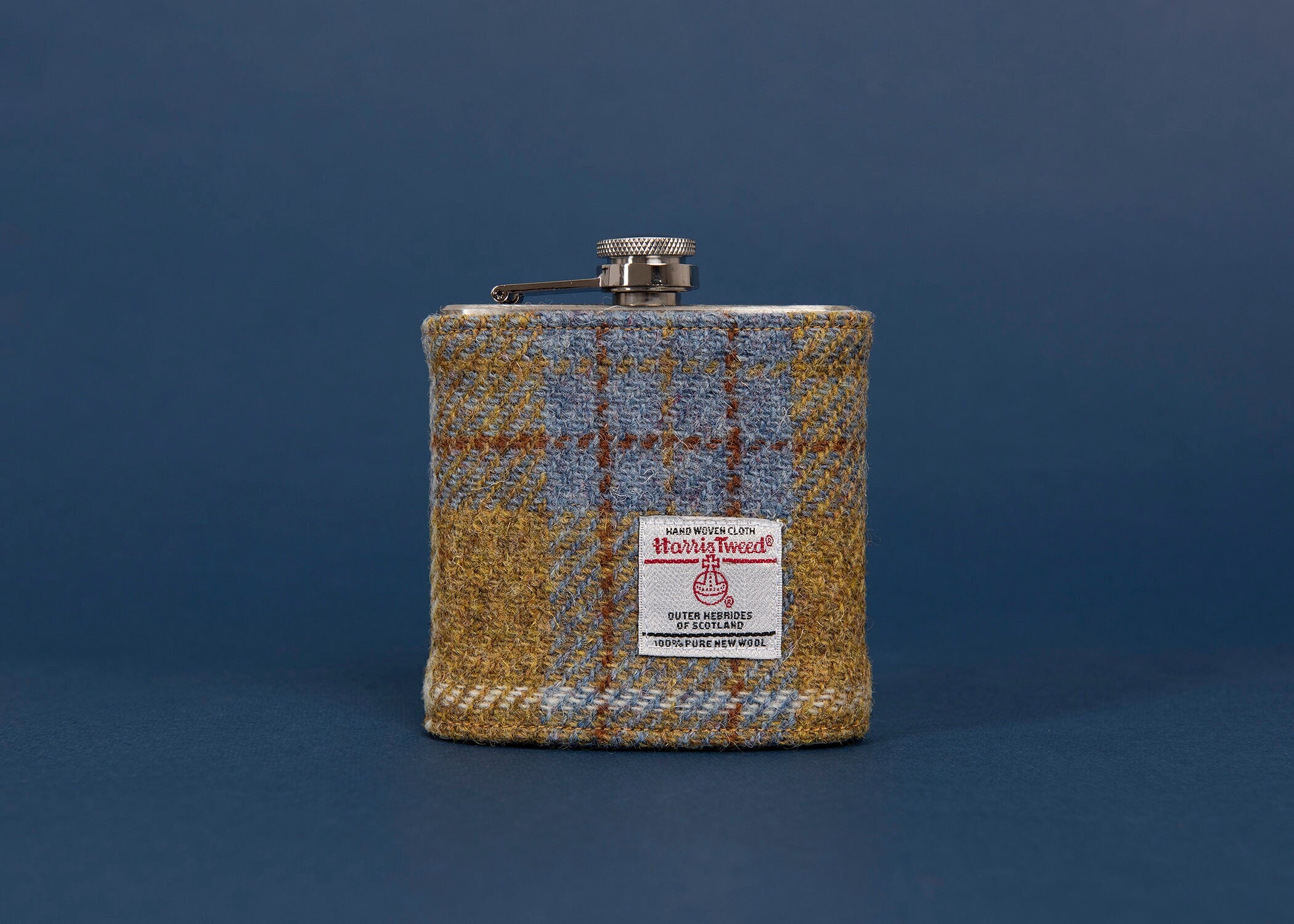 Personalised Harris Tweed 6oz Hip Flask Groomsmen Gift HT27 Luxury Wedding Gift FREE Gift Box