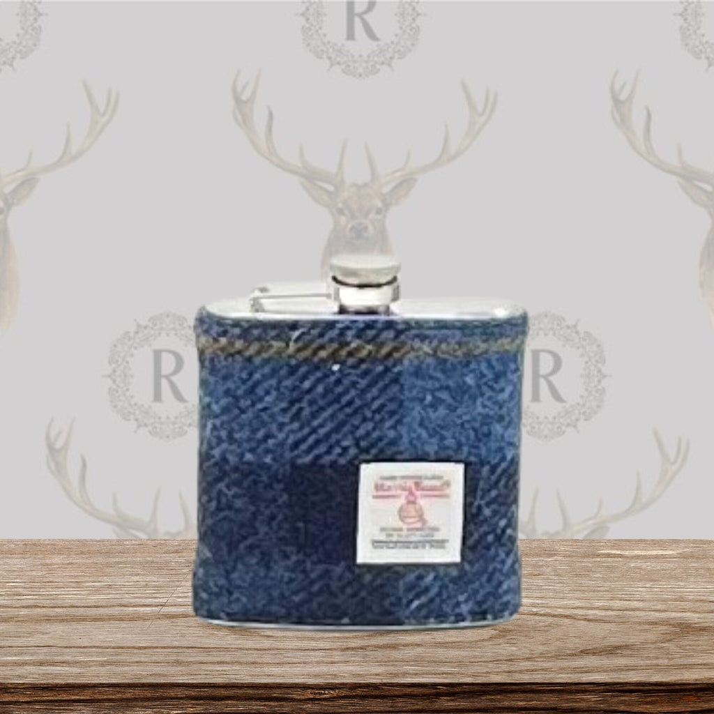Harris Tweed Hipflasks Gift boxed, Groomsman Gifts at weddings, Scottish Luxury Gift FREE Personalisation HT55