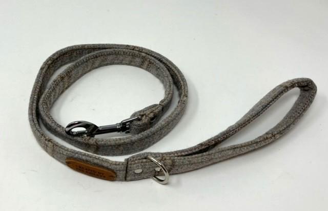 Handmade Tweed Dog Collar - Traditional CheckBeige/Grey - British Tweed - Handmade