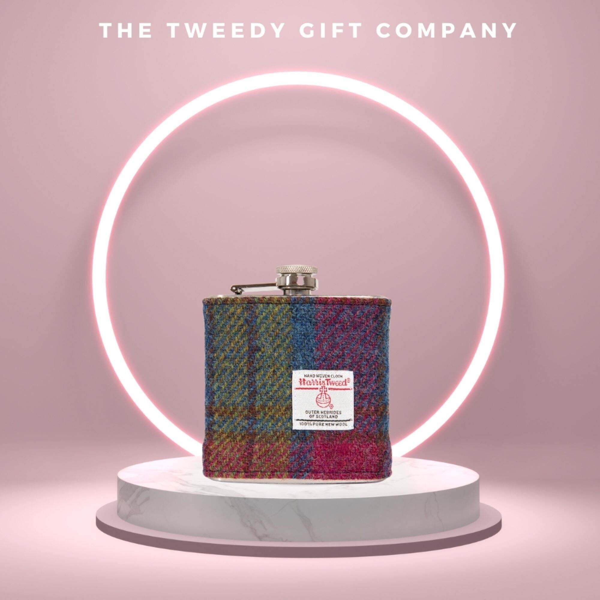 Bridesmaid Gift Harris Tweed Personalised Hip Flask FREE Gift Box HT19