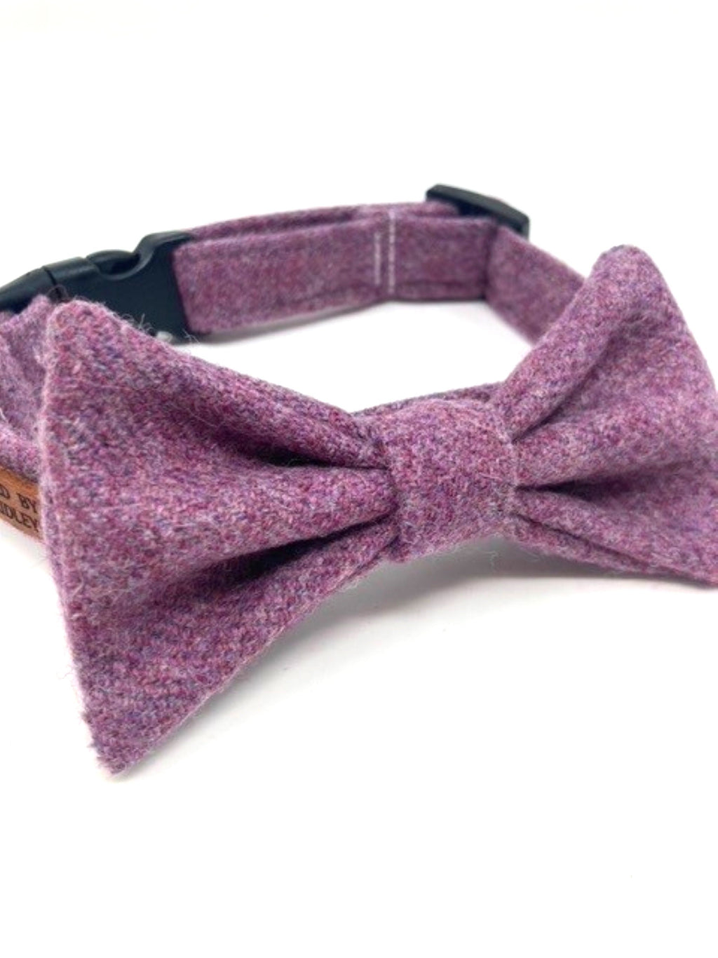 Handmade Tweed Dog Collar - Lilac - British Tweed - Handmade