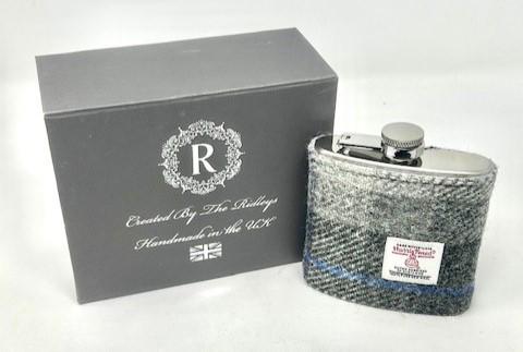 Harris Tweed 6oz Hip Flask Groomsmen Gift - Various Colours