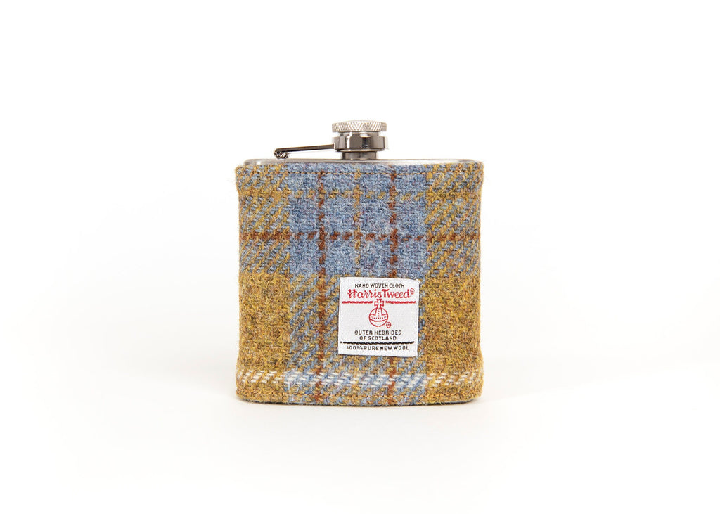 Personalised Harris Tweed 6oz Hip Flask Groomsmen Gift HT27 Luxury Wedding Gift FREE Gift Box