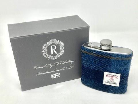 Harris Tweed Hipflasks Gift boxed, Groomsman Gifts at weddings, Scottish Luxury Gift FREE Personalisation HT55