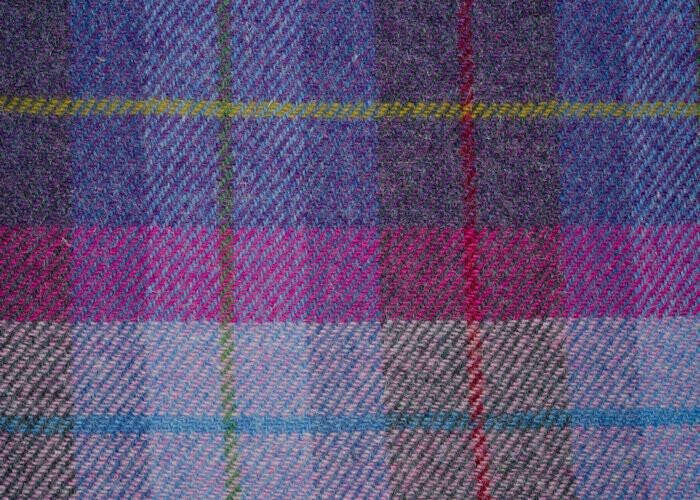 21st Birthday Gift Personalised - Harris Tweed Hip Flask Pink and Purple