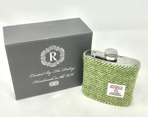 Personalised Harris Tweed Hip Flask Gift boxed best man gift wedding bridesmaid - HT11