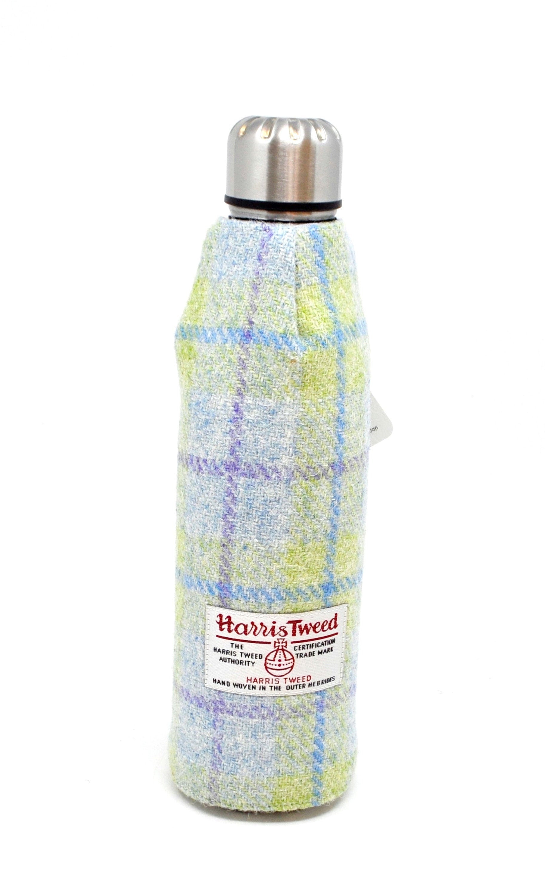 Harris Tweed Thermos Flask 500ml - Lemon Blue and Green, Hot or cold thermos flask HT54 - perfect for days out