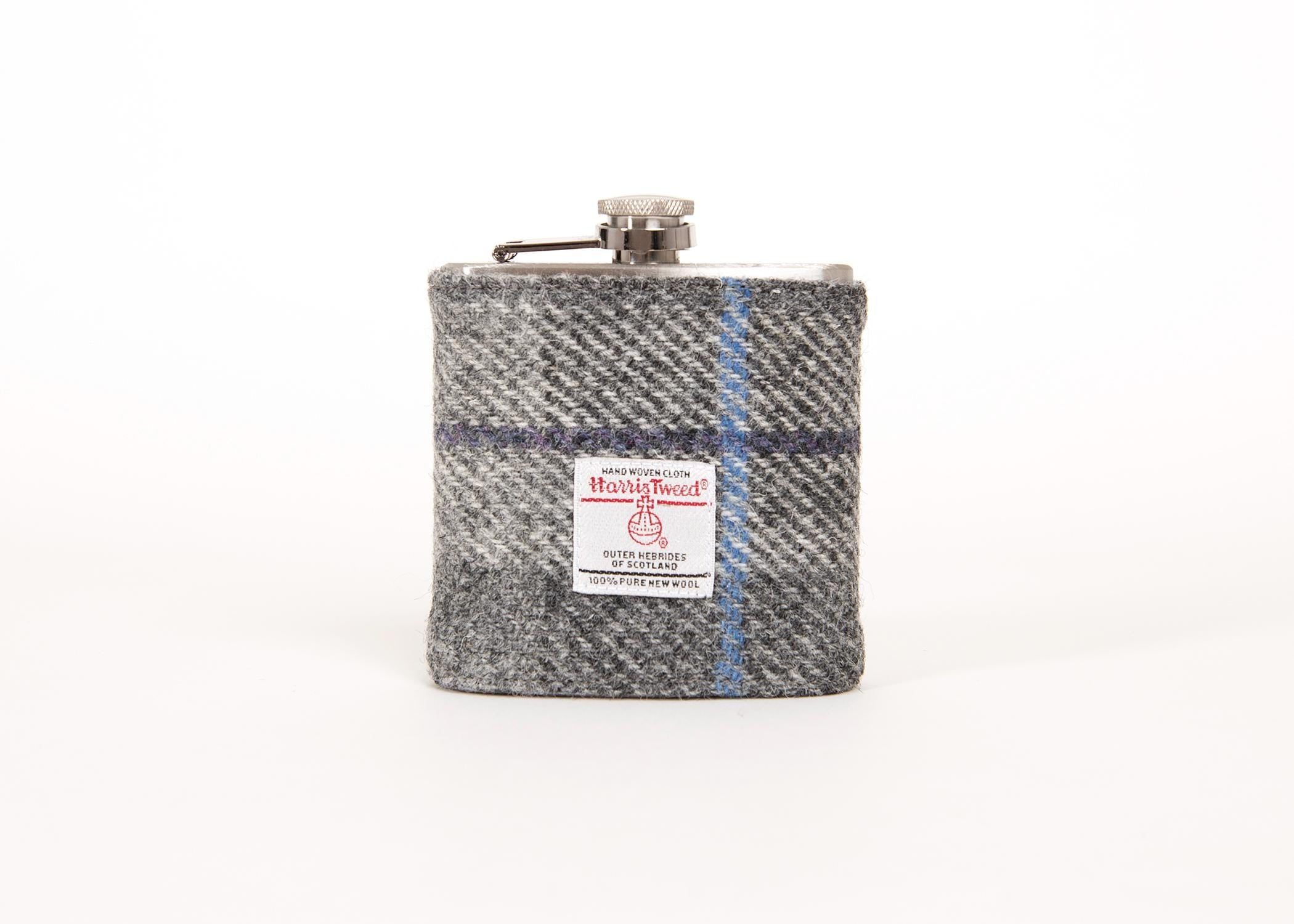 Harris Tweed 6oz Hip Flask Groomsmen Gift - Various Colours