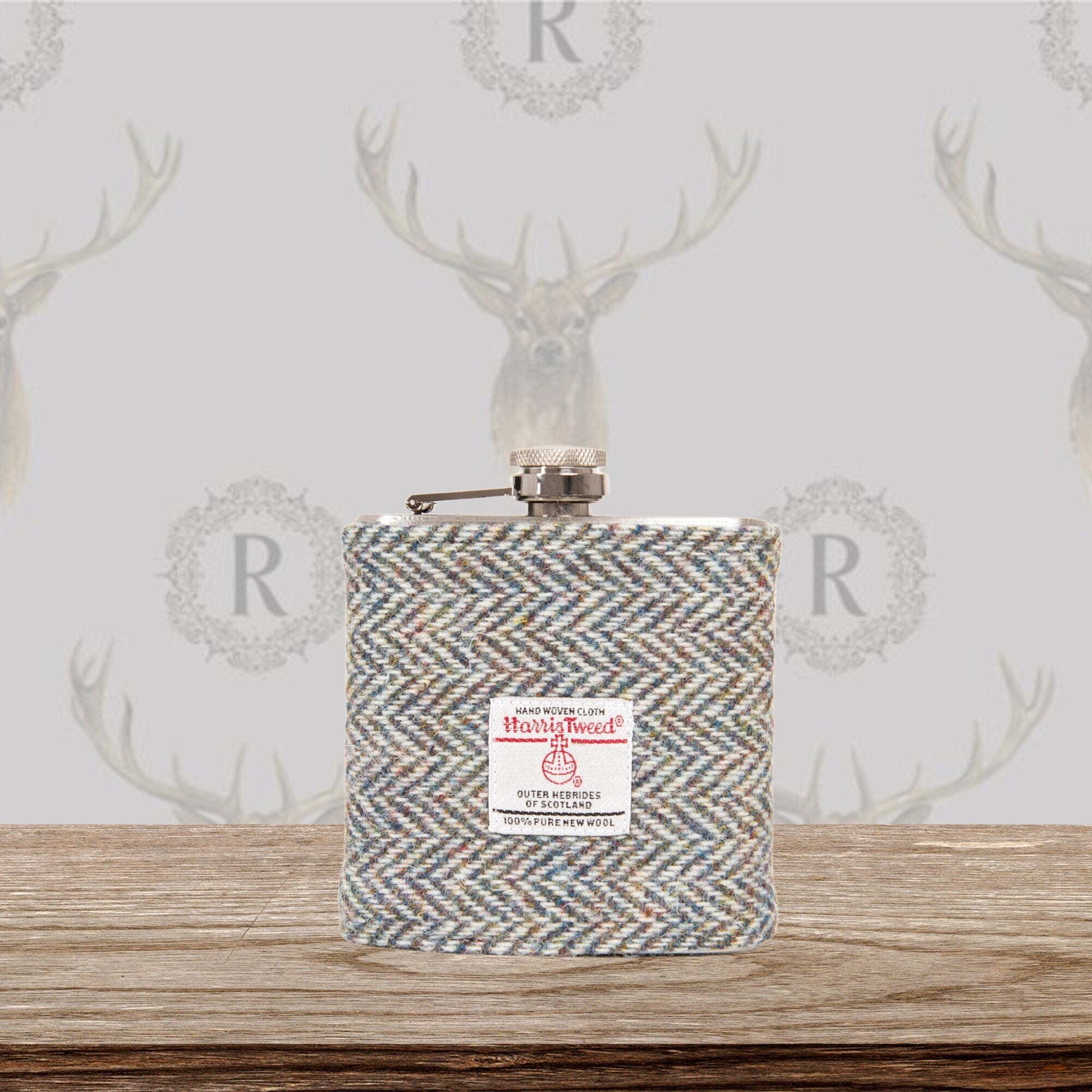 Personalised Harris Tweed 6oz Hip Flask Groomsmen Gift HT38 Scottish Luxury Wedding Gift for Him Fathers Day Usher Best Man Name Initial