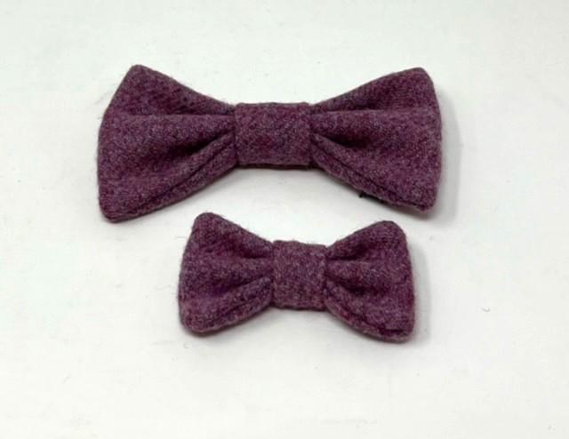 Handmade Tweed Dog Collar - Lilac - British Tweed - Handmade