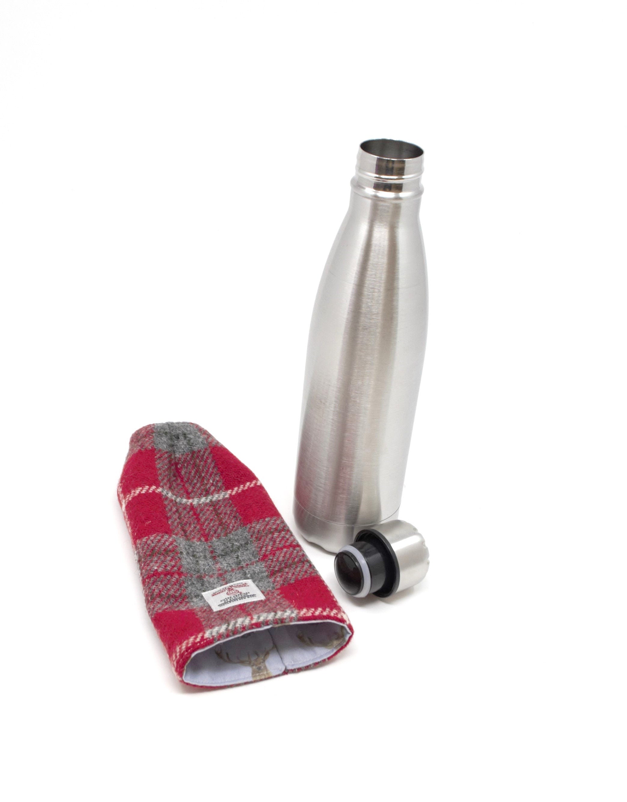 Harris Tweed Thermos Flask 500ml - Moss Green, Hot or cold thermos flask HT46- perfect for days out
