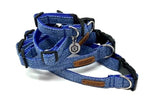 Dog Collar - Blue Herringbone