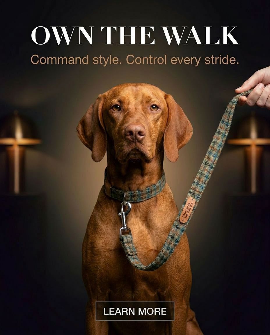 Handmade Traditional Tweed Dog Collar With Contoured Buckle - 5 Sizes, Durable & Stylish