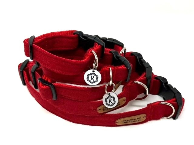 Dog Collar - Red Tweed