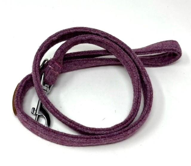 Handmade Tweed Dog Collar - Lilac - British Tweed - Handmade