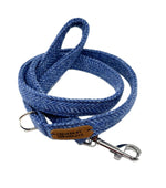 Dog Lead - Blue Herringbone Tweed
