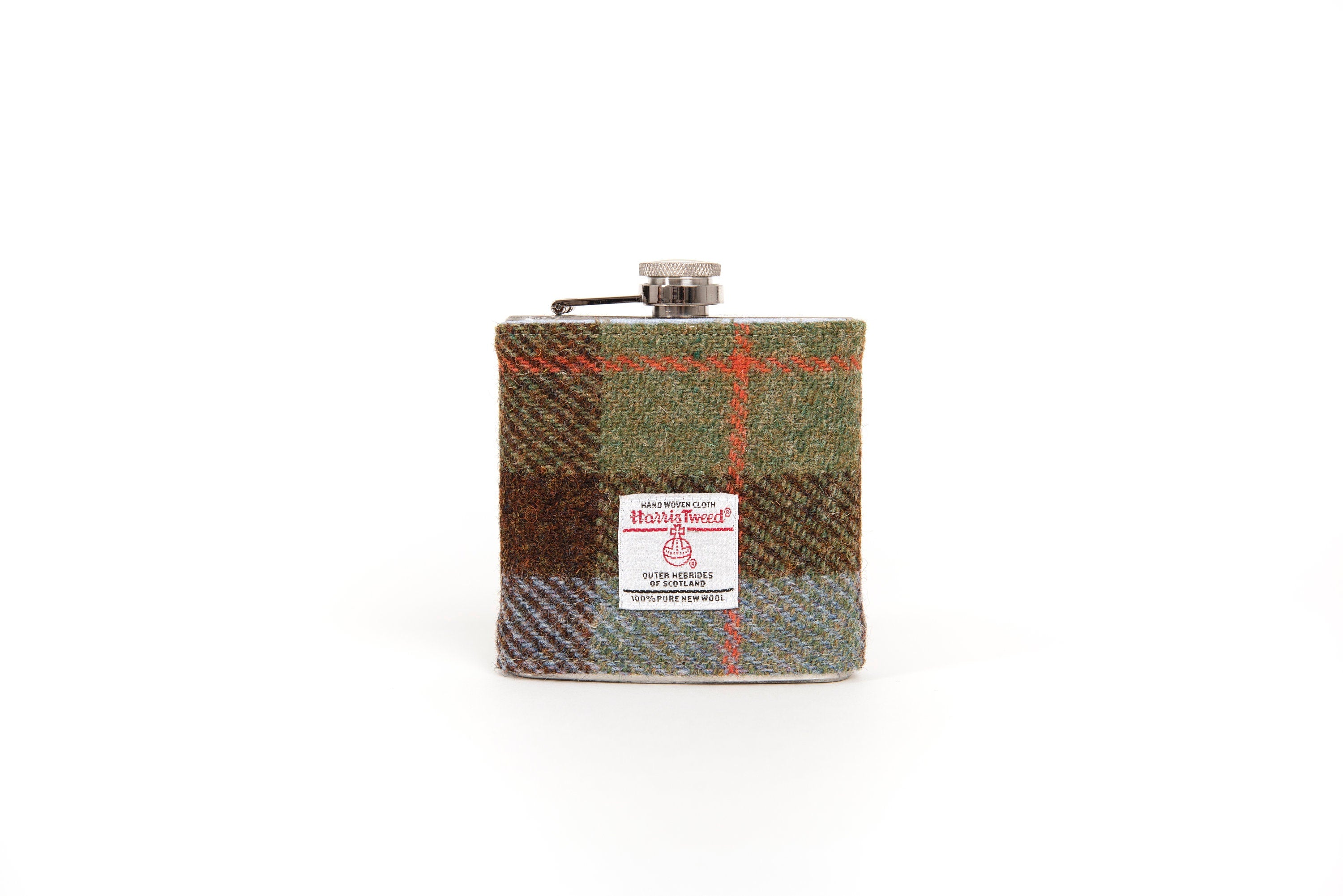 18th Birthday 21st  Personalised Harris Tweed Hip Flask Gift Box Tartan Best Dad Ever -Best Man Gift Usher Gift Wedding McLeod Tartan