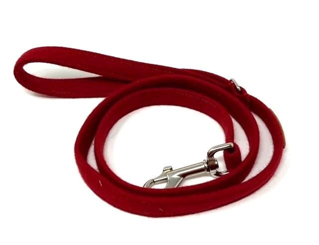 British Tweed Dog Collar - Red - Handmade
