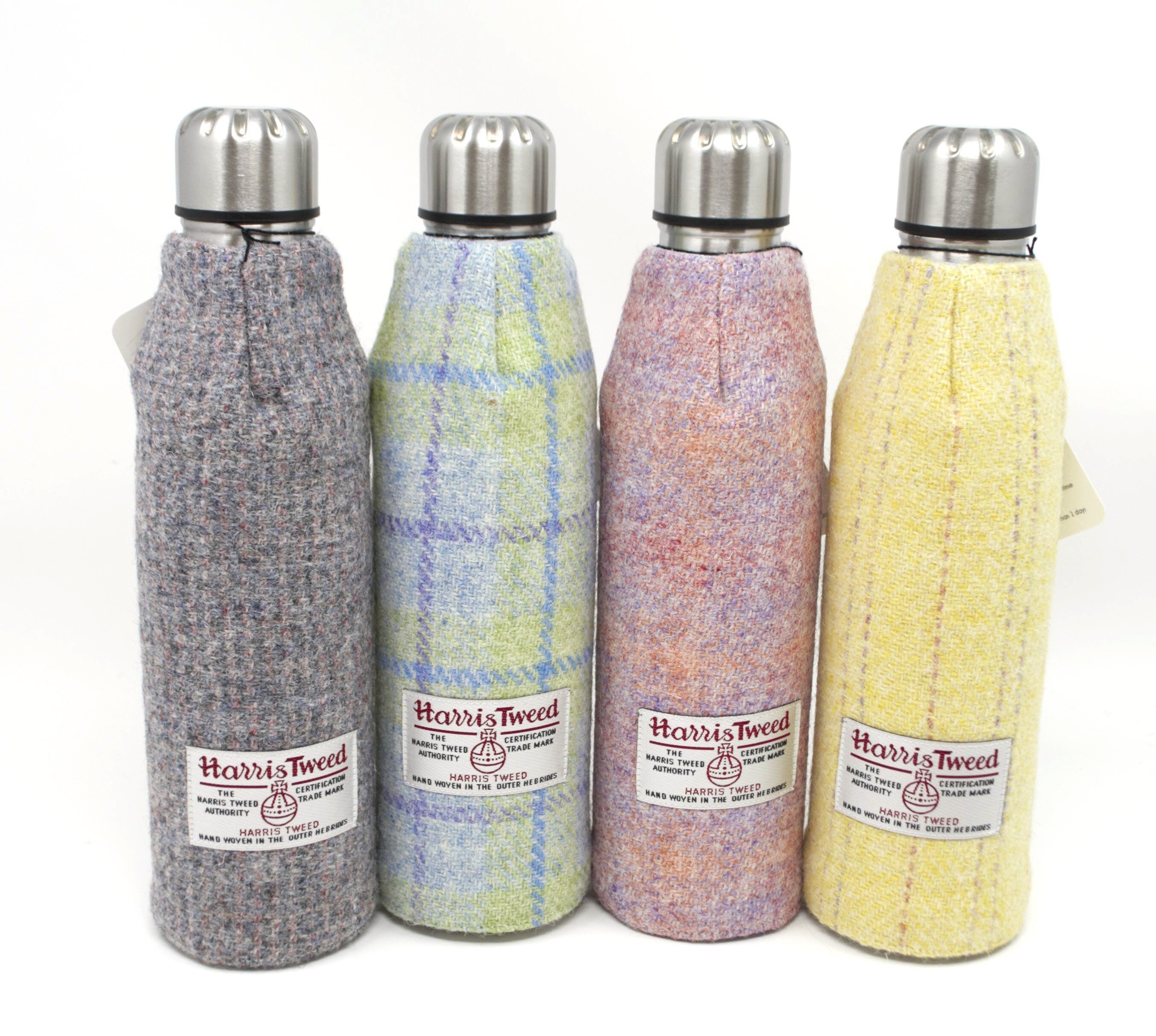Harris Tweed Thermos Flask 500ml - Lemon Blue and Green, Hot or cold thermos flask HT54 - perfect for days out