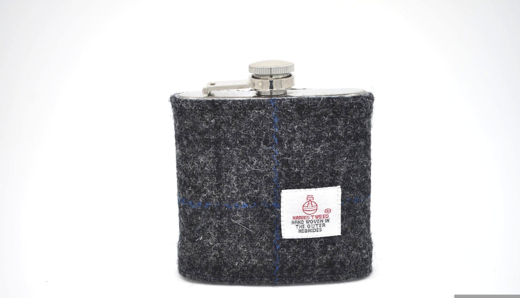 Personalised Harris Tweed 6oz Hip Flask Groomsmen Gift HT39 Scottish Luxury Wedding Gift for Him Fathers Day Usher Best Man Name Initial