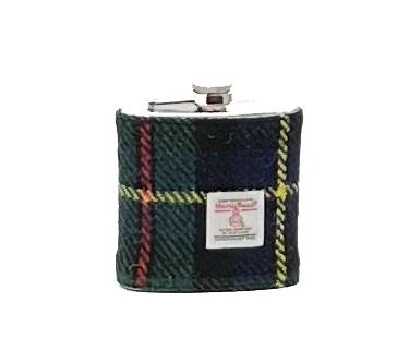Groomsmen Gift Personalised Harris Tweed Hip Flask Free Gift boxed HT56