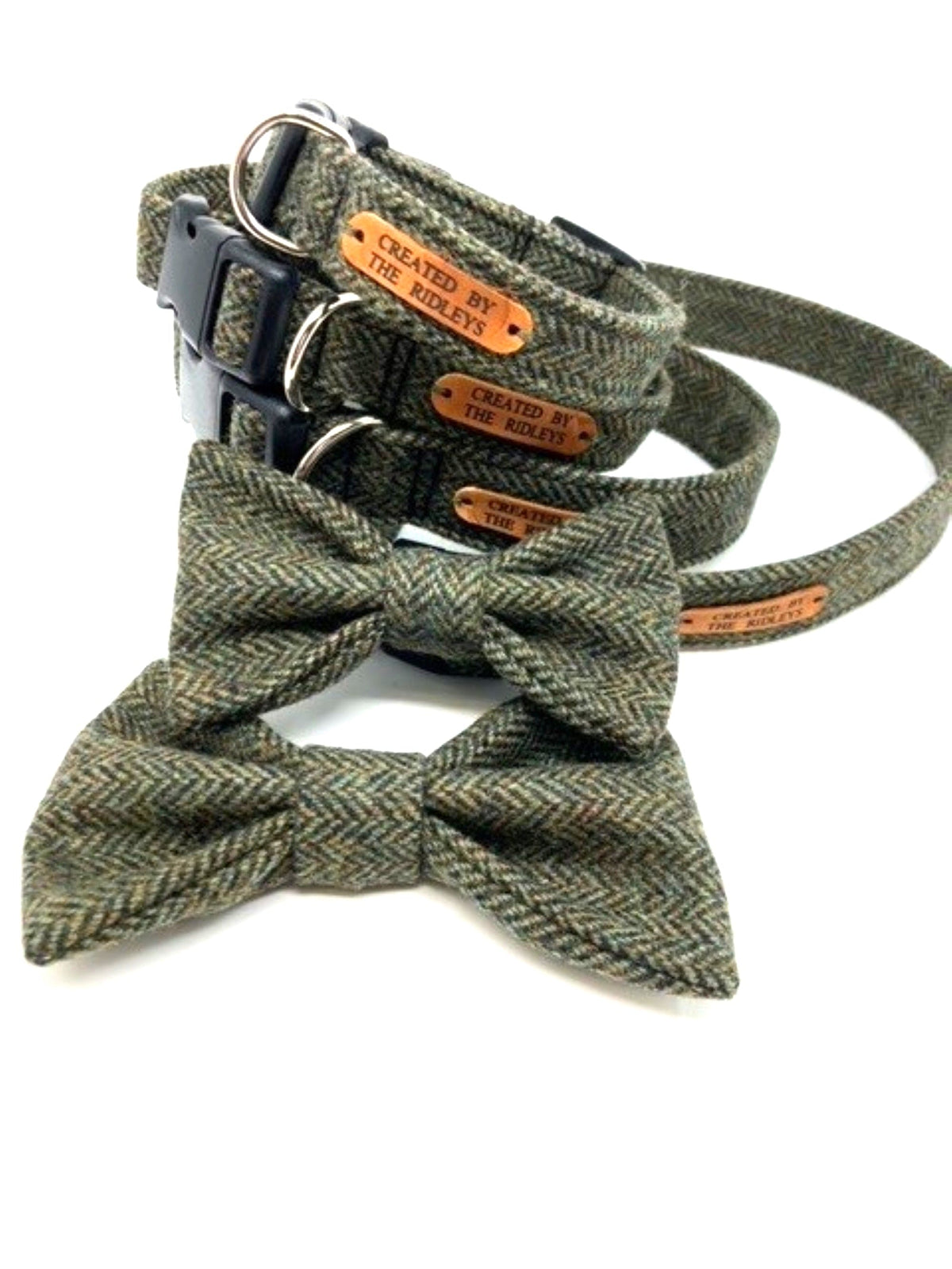 Dog Collar - Moss Herringbone Tweed