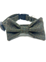 Dog Collar - Moss Herringbone Tweed