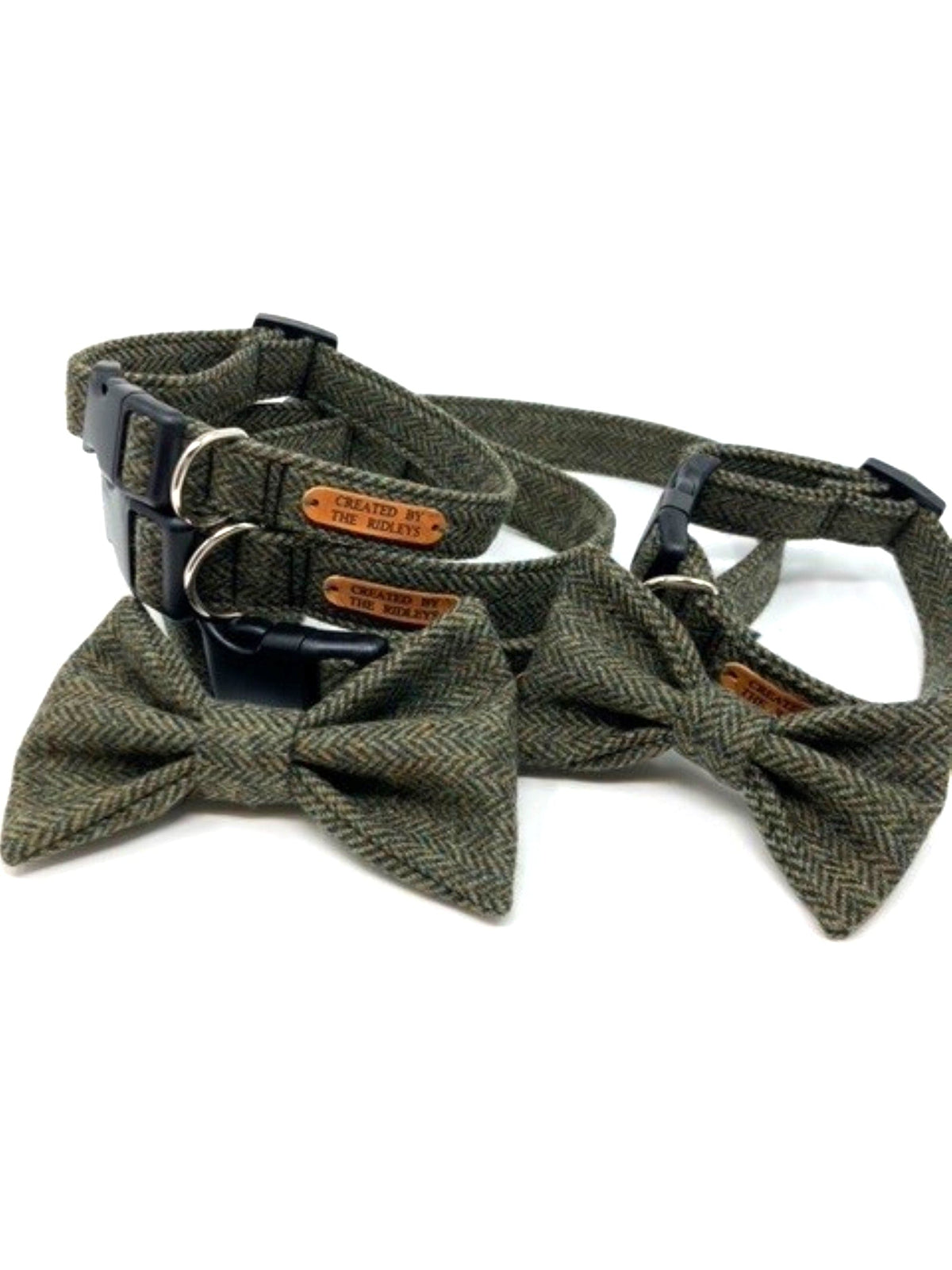 Dog Collar - Moss Herringbone Tweed