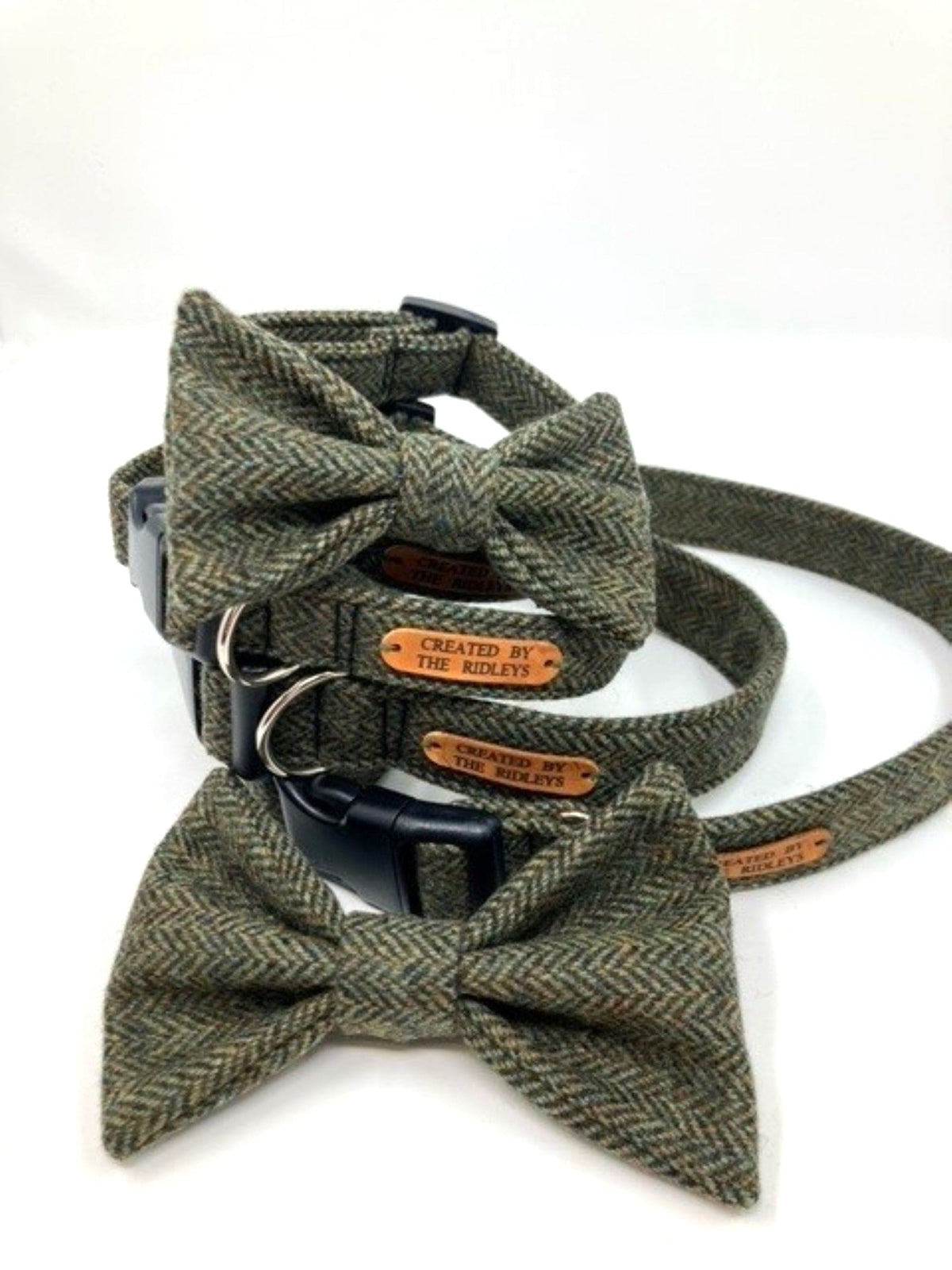 Dog Collar - Moss Herringbone Tweed