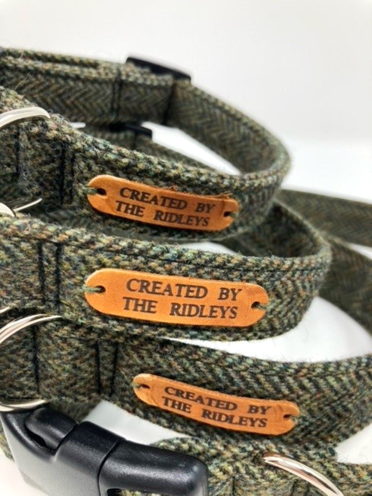 Dog Collar - Moss Herringbone Tweed