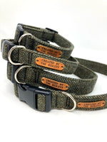 Dog Collar - Moss Herringbone Tweed
