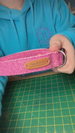 Dog Collar - Pink Herringbone Tweed