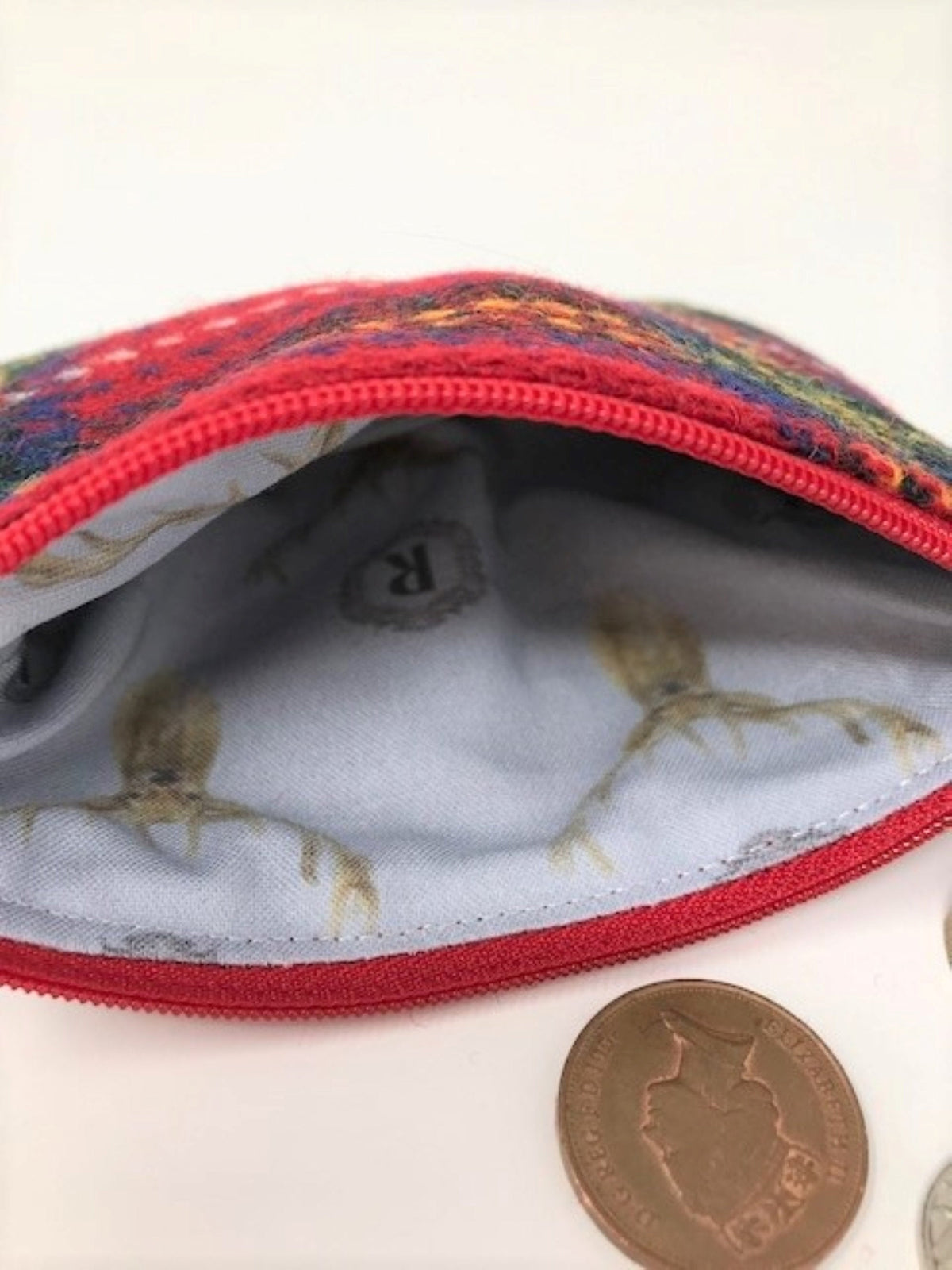 Harris Tweed coin purse - Red Royal Stewart Tartan